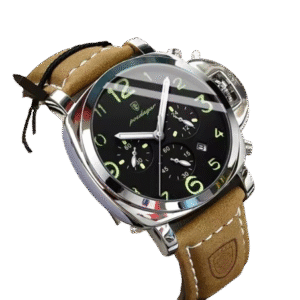 poedagar men’s luxury military sports watch – waterproof, luminous quartz with leather strap