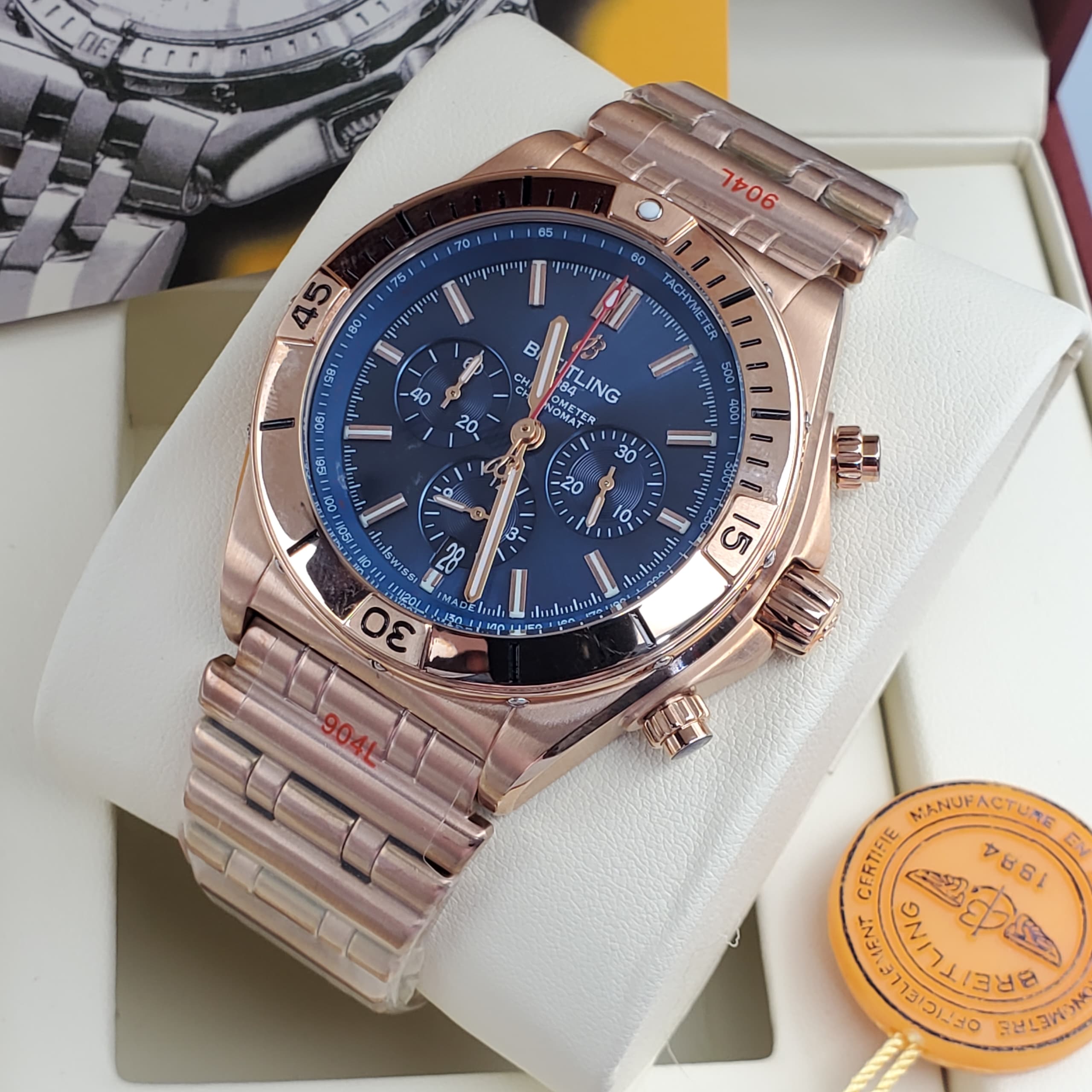 breitling chronomètre mechanical chain wristwatch – self wind luxury timepiece breitling chronomètre mechanical chain wristwatch – self wind luxury timepiece