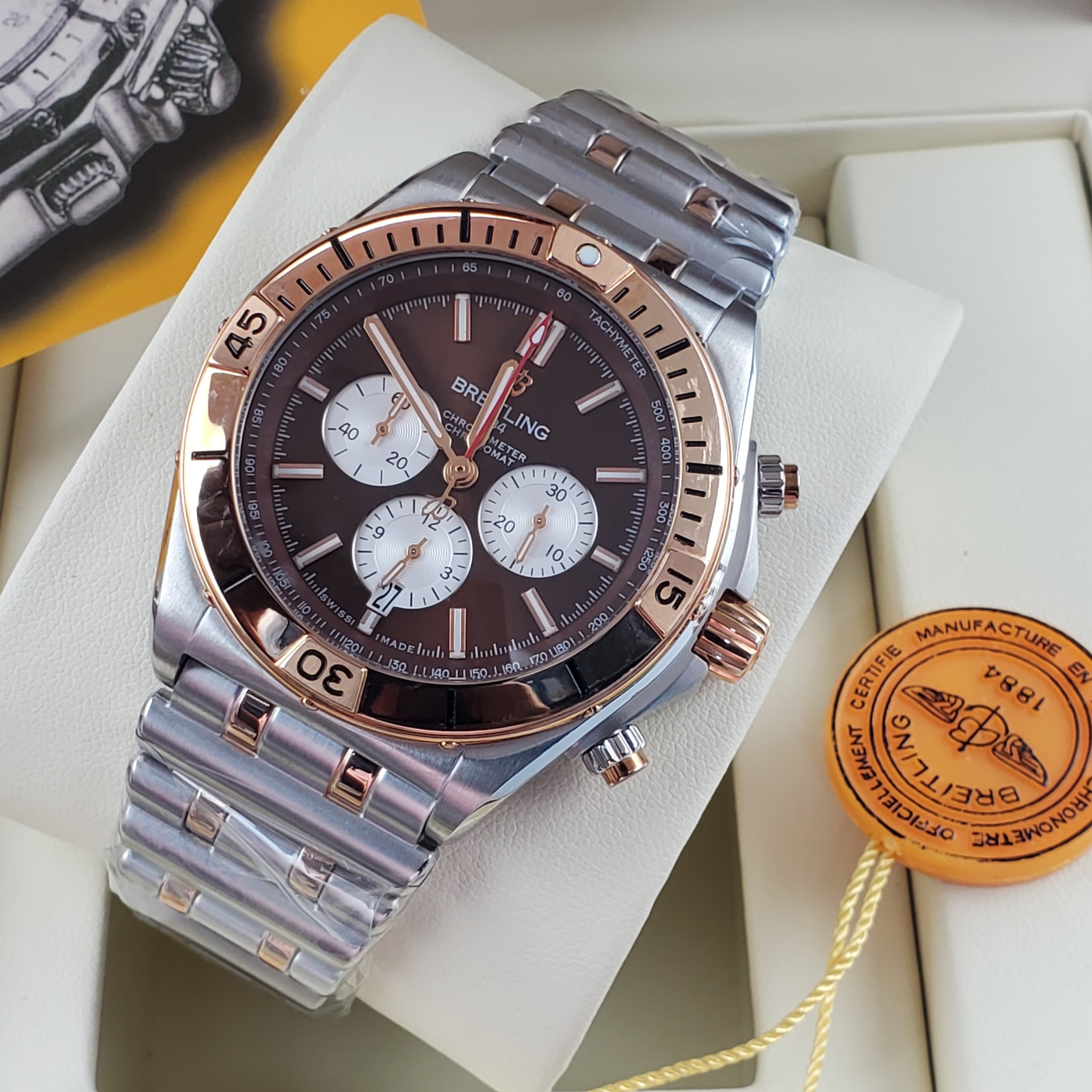 breitling chronomètre mechanical chain wristwatch – self wind luxury timepiece breitling chronomètre mechanical chain wristwatch – self wind luxury timepiece