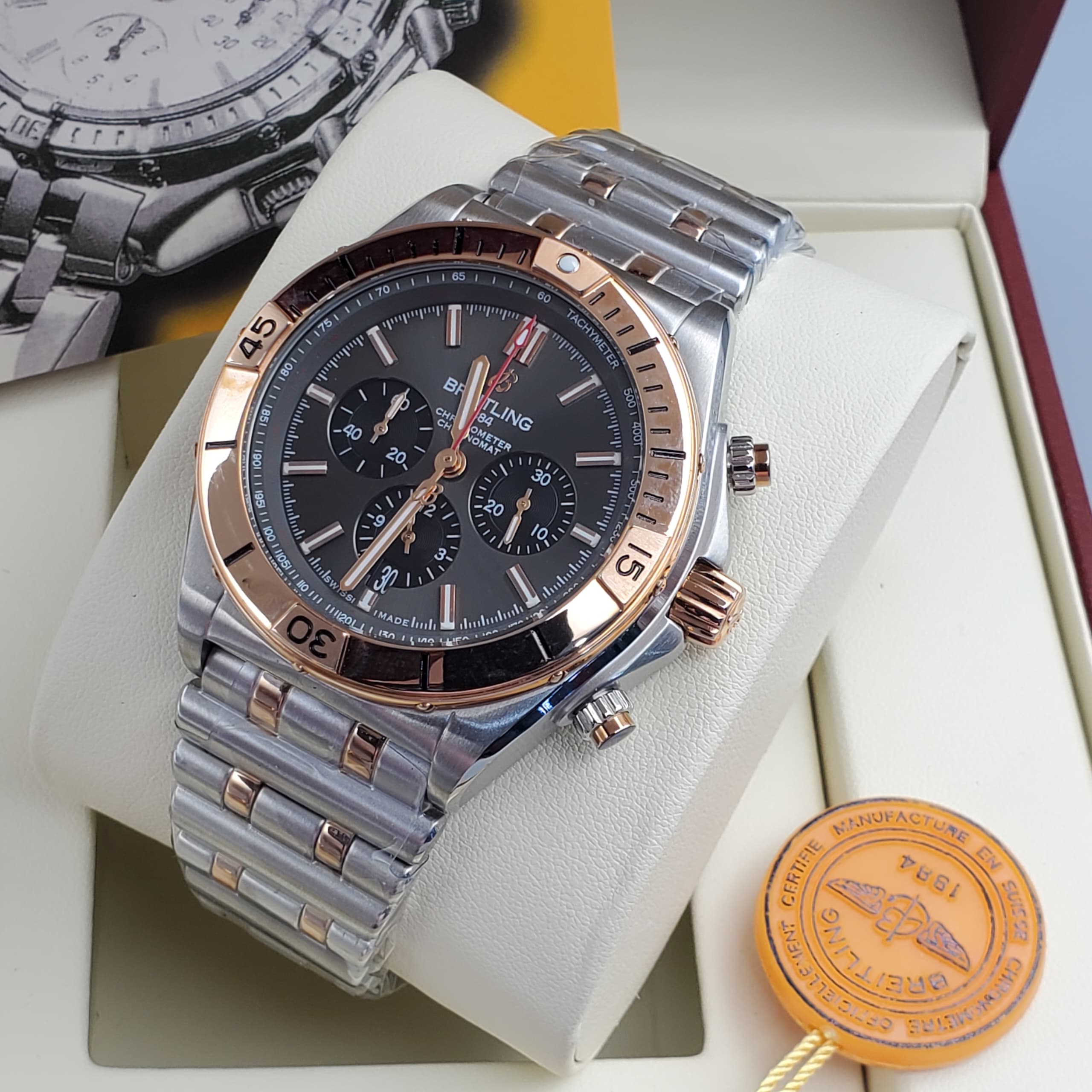breitling chronomètre mechanical chain wristwatch – self wind luxury timepiece breitling chronomètre mechanical chain wristwatch – self wind luxury timepiece